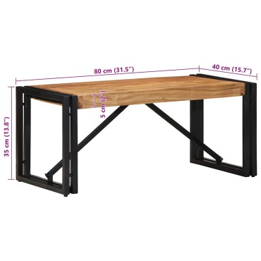 vidaXL Τραπεζάκι σαλονιού 80x40x35cm μασίφ ξύλο ακακίας 1 τεμ.