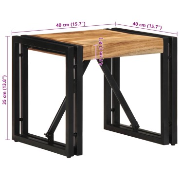 vidaXL Τραπεζάκι σαλονιού 40x40x35cm μασίφ ξύλο ακακίας 1 τεμ.