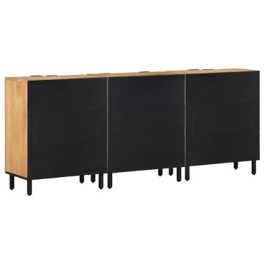 vidaXL 3 τεμ. Sideboards καφέ 60x33x75cm μασίφ ξύλο Mango
