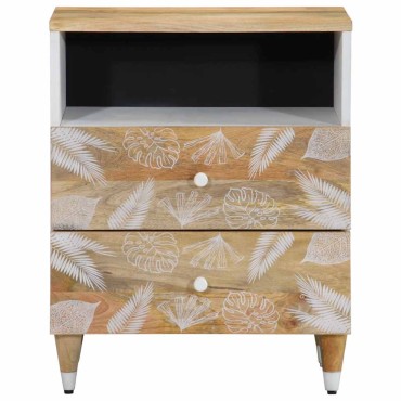 vidaXL Κομοδίνο 50x33x60cm από Μασίφ Ξύλο Μάνγκο 1 τεμ.