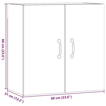 vidaXL Ντουλάπι Τοίχου Αρτισιανή Δρυς 60x31x60cm Επεξεργασμένο Ξύλο 1 τεμ.