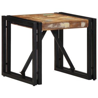 vidaXL Τραπεζάκι σαλονιού πολύχρωμο 40x40x35cm Ξύλο μασίφ ανακυκλωμένο 1 τεμ.