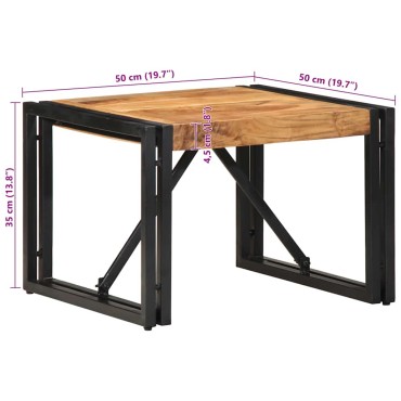 vidaXL Τραπεζάκι σαλονιού 50x50x35cm μασίφ ξύλο ακακίας 1 τεμ.