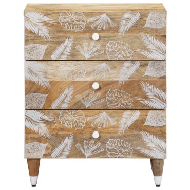 vidaXL Κομοδίνο 50x33x60cm από Μασίφ Ξύλο Μάνγκο 1 τεμ.