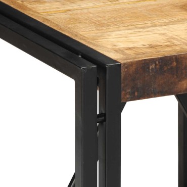 vidaXL Τραπεζάκι σαλονιού 40x40x35cm Στερεό ακατέργαστο ξύλο Mango 1 τεμ.