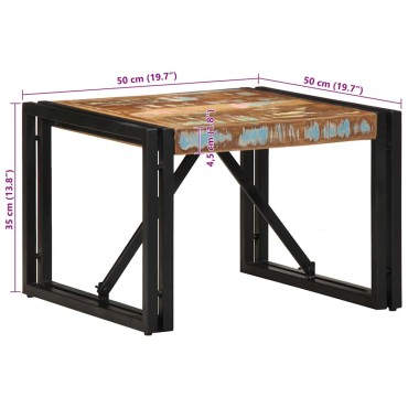 vidaXL Τραπεζάκι σαλονιού πολύχρωμο 50x50x35cm Ξύλο μασίφ ανακυκλωμένο 1 τεμ.