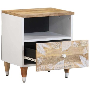 vidaXL Κομοδίνο 40x33x46cm από Μασίφ Ξύλο Μάνγκο 1 τεμ.