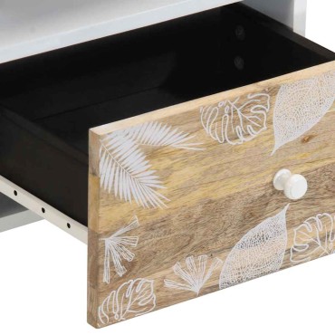 vidaXL Κομοδίνο 40x33x46cm από Μασίφ Ξύλο Μάνγκο 1 τεμ.