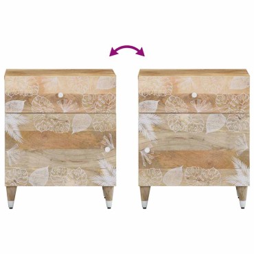 vidaXL Κομοδίνο 50x33x60cm από Μασίφ Ξύλο Μάνγκο 1 τεμ.