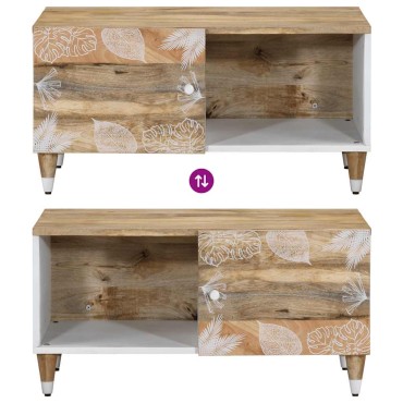 vidaXL Τραπεζάκι Σαλονιού 80x50x40cm από Μασίφ Ξύλο Μάνγκο 1 τεμ.