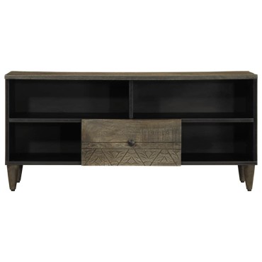 vidaXL Έπιπλο Τηλεόρασης Μαύρο 100x33x46cm από Μασίφ Ξύλο Μάνγκο