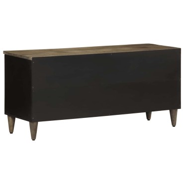 vidaXL Έπιπλο Τηλεόρασης Μαύρο 100x33x46cm από Μασίφ Ξύλο Μάνγκο