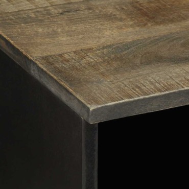 vidaXL Έπιπλο Τηλεόρασης Μαύρο 100x33x46cm από Μασίφ Ξύλο Μάνγκο
