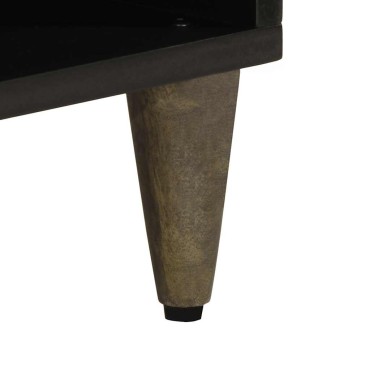vidaXL Έπιπλο Τηλεόρασης Μαύρο 100x33x46cm από Μασίφ Ξύλο Μάνγκο