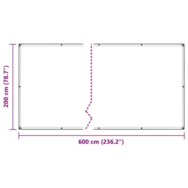 vidaXL Κάλυμμα φυτών με οπές 2x6 m PVC