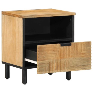 vidaXL Κομοδίνο καφέ 40x33x46cm από μασίφ ξύλο Mango 1 τεμ.