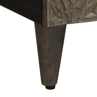 vidaXL Ντουλάπι τηλεόρασης ανοιχτό γκρι 70x33,5x46cm μασίφ ξύλο Mango 1 τεμ.