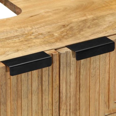 vidaXL ντουλάπι νιπτήρα μπάνιου καφέ 62x33x58cm μασίφ ξύλο Mango