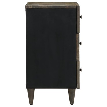 vidaXL κομοδίνο ντουλάπι ανοιχτό γκρι 50x33x60cm μασίφ ξύλο Mango 1 τεμ.