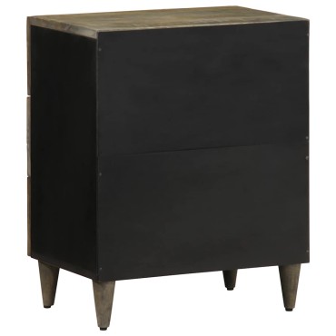 vidaXL κομοδίνο ντουλάπι ανοιχτό γκρι 50x33x60cm μασίφ ξύλο Mango 1 τεμ.