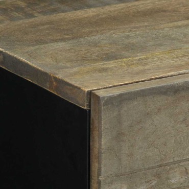 vidaXL κομοδίνο ντουλάπι ανοιχτό γκρι 50x33x60cm μασίφ ξύλο Mango 1 τεμ.