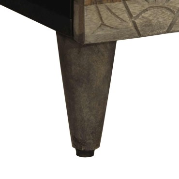 vidaXL κομοδίνο ντουλάπι ανοιχτό γκρι 50x33x60cm μασίφ ξύλο Mango 1 τεμ.