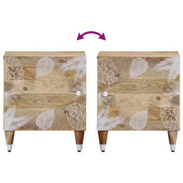 vidaXL Κομοδίνο 40x33,5x46cm μασίφ ξύλο Mango 1 τεμ.