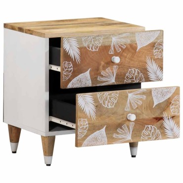 vidaXL Κομοδίνο 40x33,5x46cm μασίφ ξύλο Mango 1 τεμ.