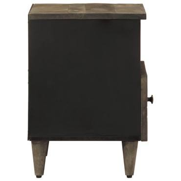 vidaXL κομοδίνο ντουλάπι ανοιχτό γκρι 40x33x46cm μασίφ ξύλο Mango 1 τεμ.