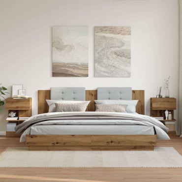 vidaXL Κομοδίνα 2 τεμ. Artisan Oak 40x35x65cm Κατασκευασμένο ξύλο