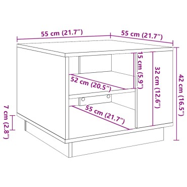 vidaXL Τραπεζάκι σαλονιού Artisan Oak 55x55x42cm Κατασκευασμένο ξύλο 1 τεμ.
