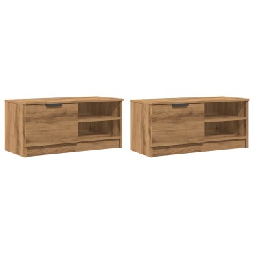 vidaXL Σετ ντουλάπι τηλεόρασης 2 τεμ. Artisan Oak 80x35x36,5cm
