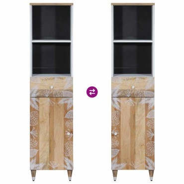 vidaXL Ντουλάπι Μπάνιου 38x33,5x160cm από Μασίφ Ξύλο Μάνγκο