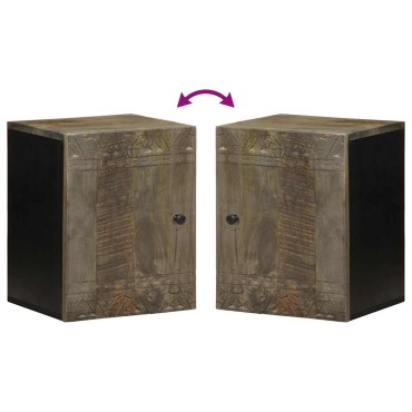 vidaXL Ντουλάπι Μπάνιου Επιτοίχιο 38x33x48cm από Μασίφ Ξύλο Μάνγκο