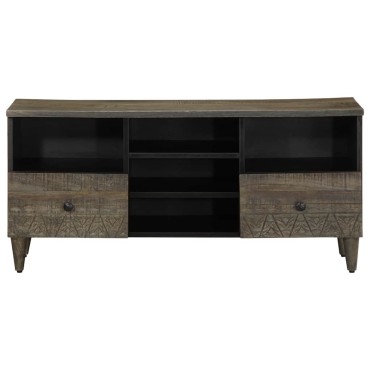 vidaXL Έπιπλο Τηλεόρασης Μαύρο 100x33x46cm από Μασίφ Ξύλο Μάνγκο