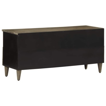 vidaXL Έπιπλο Τηλεόρασης Μαύρο 100x33x46cm από Μασίφ Ξύλο Μάνγκο
