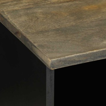 vidaXL Έπιπλο Τηλεόρασης Μαύρο 100x33x46cm από Μασίφ Ξύλο Μάνγκο