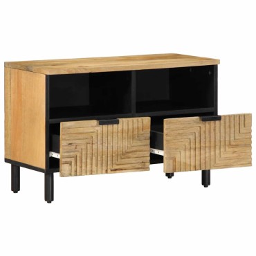 vidaXL Ντουλάπι τηλεόρασης καφέ 70x33x46cm μασίφ ξύλο Mango 1 τεμ.