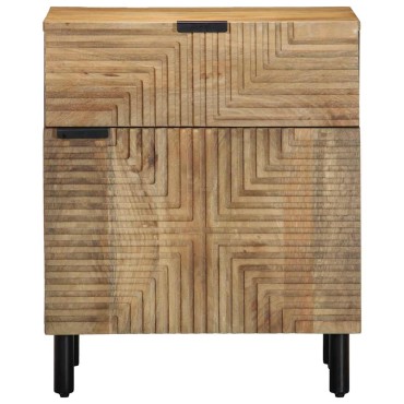 vidaXL Κομοδίνο καφέ 50x33x60cm μασίφ ξύλο Mango 1 τεμ.