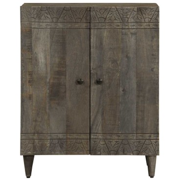vidaXL Sideboard ανοιχτό γκρι 60x33,5x75cm μασίφ ξύλο Mango
