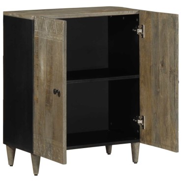 vidaXL Sideboard ανοιχτό γκρι 60x33,5x75cm μασίφ ξύλο Mango