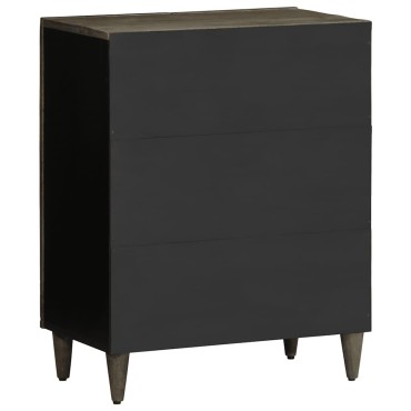 vidaXL Sideboard ανοιχτό γκρι 60x33,5x75cm μασίφ ξύλο Mango