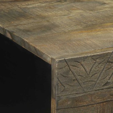 vidaXL Τραπεζάκι σαλονιού ανοιχτό γκρι 100x54x40cm μασίφ ξύλο Mango 1 τεμ.