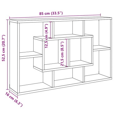 vidaXL Ράφι τοίχου Artisan Oak 85x16x52,5cm Κατασκευασμένο ξύλο 1 τεμ.