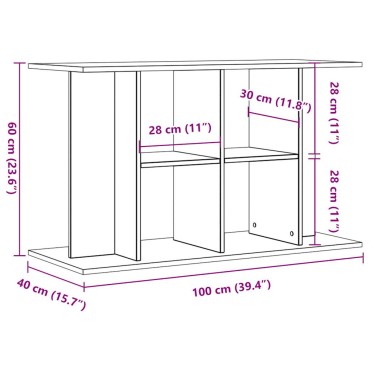 vidaXL Βάση ενυδρείου Παλιό ξύλο 100x40x60 cm Κατασκευασμένο ξύλο
