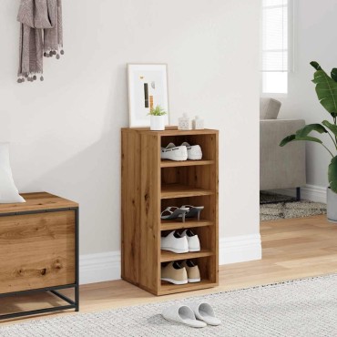 vidaXL Παπουτσοθήκη Τεχνίτης Δρυς 32x35x70cm από Επεξεργασμένο Ξύλο