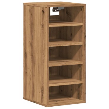 vidaXL Παπουτσοθήκη Τεχνίτης Δρυς 32x35x70cm από Επεξεργασμένο Ξύλο