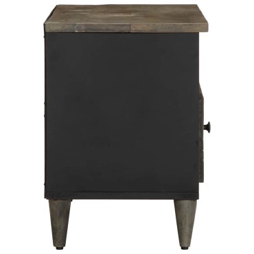 vidaXL Έπιπλο Τηλεόρασης Μαύρο 80x33x46cm από Μασίφ Ξύλο Μάνγκο