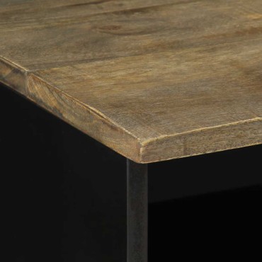 vidaXL Έπιπλο Τηλεόρασης Μαύρο 80x33x46cm από Μασίφ Ξύλο Μάνγκο