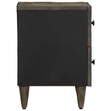 vidaXL κομοδίνο ντουλάπι ανοιχτό γκρι 40x33x46cm μασίφ ξύλο Mango 1 τεμ.